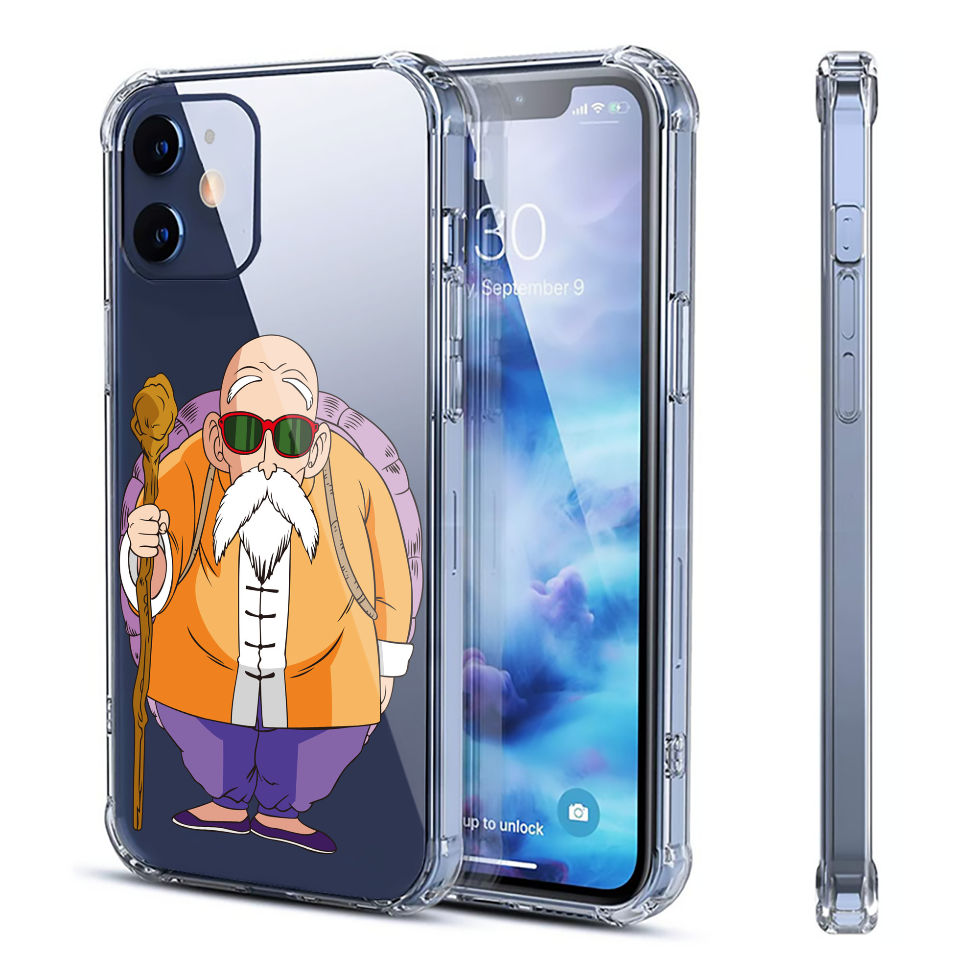 （画像用） ドラゴンボール 亀仙人（かめせんにん） DRAGON BALL Master Roshi Kame Sennin 【iPhone 12シリーズ対応】透明スマホケース（クリアソフトケース）